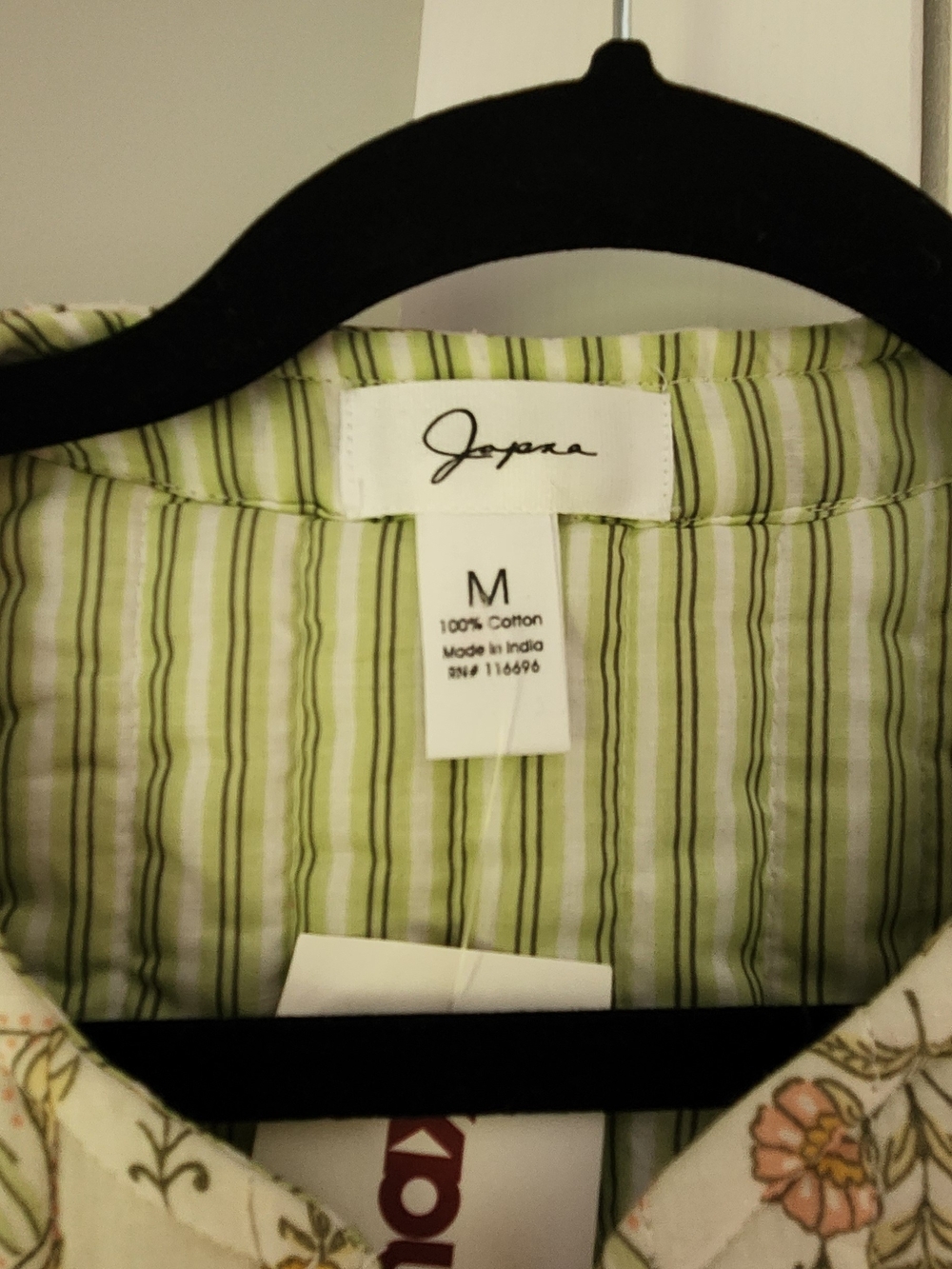 Japna Green and White Striped Women’s Top